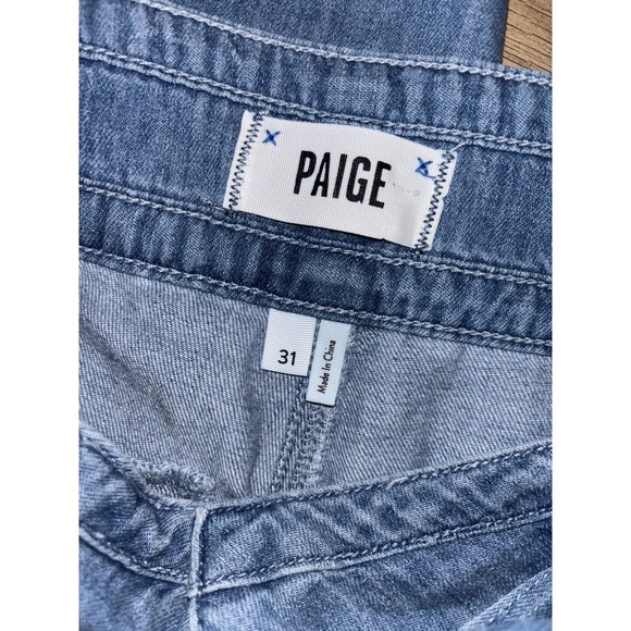 Paige Anessa Women's 31 Wide Leg Jeans High Rise Denim Crop Y2K Preppy Boho - Picture 4 of 9